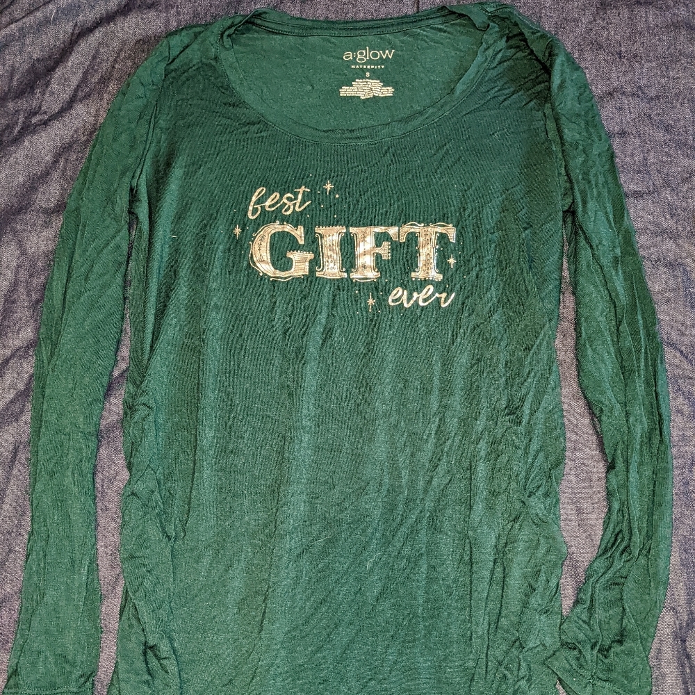 A:Glow Green Maternity Long Sleeve Top S